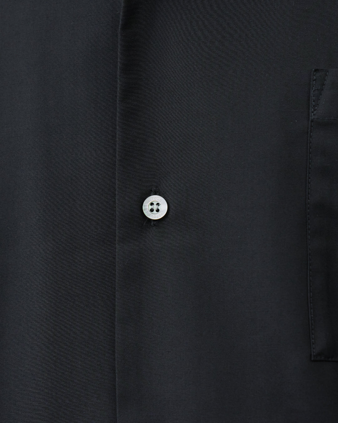 Italian Open-Collar S/S Shirt -black-