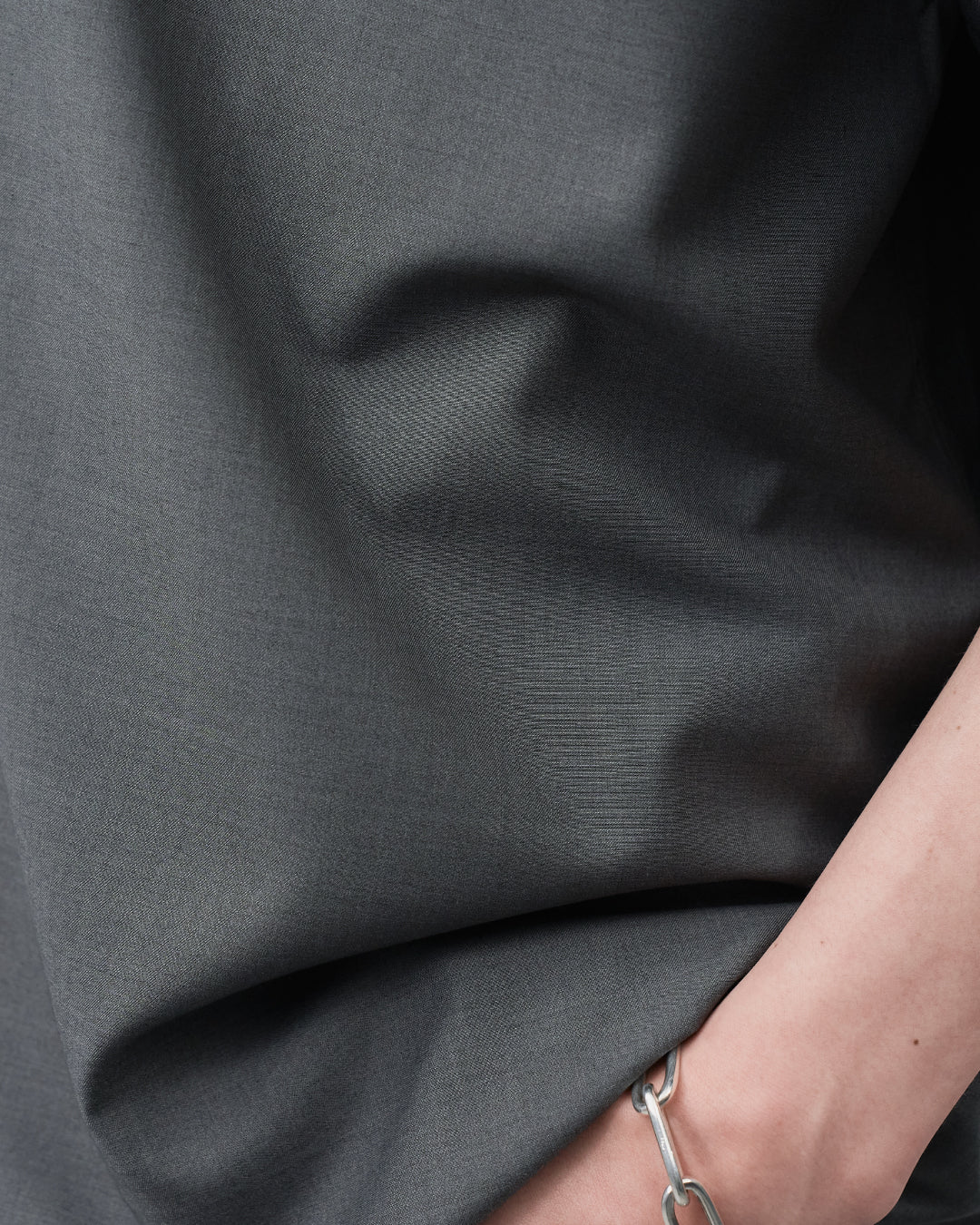 Italian Open-Collar S/S Shirt -charcoal-