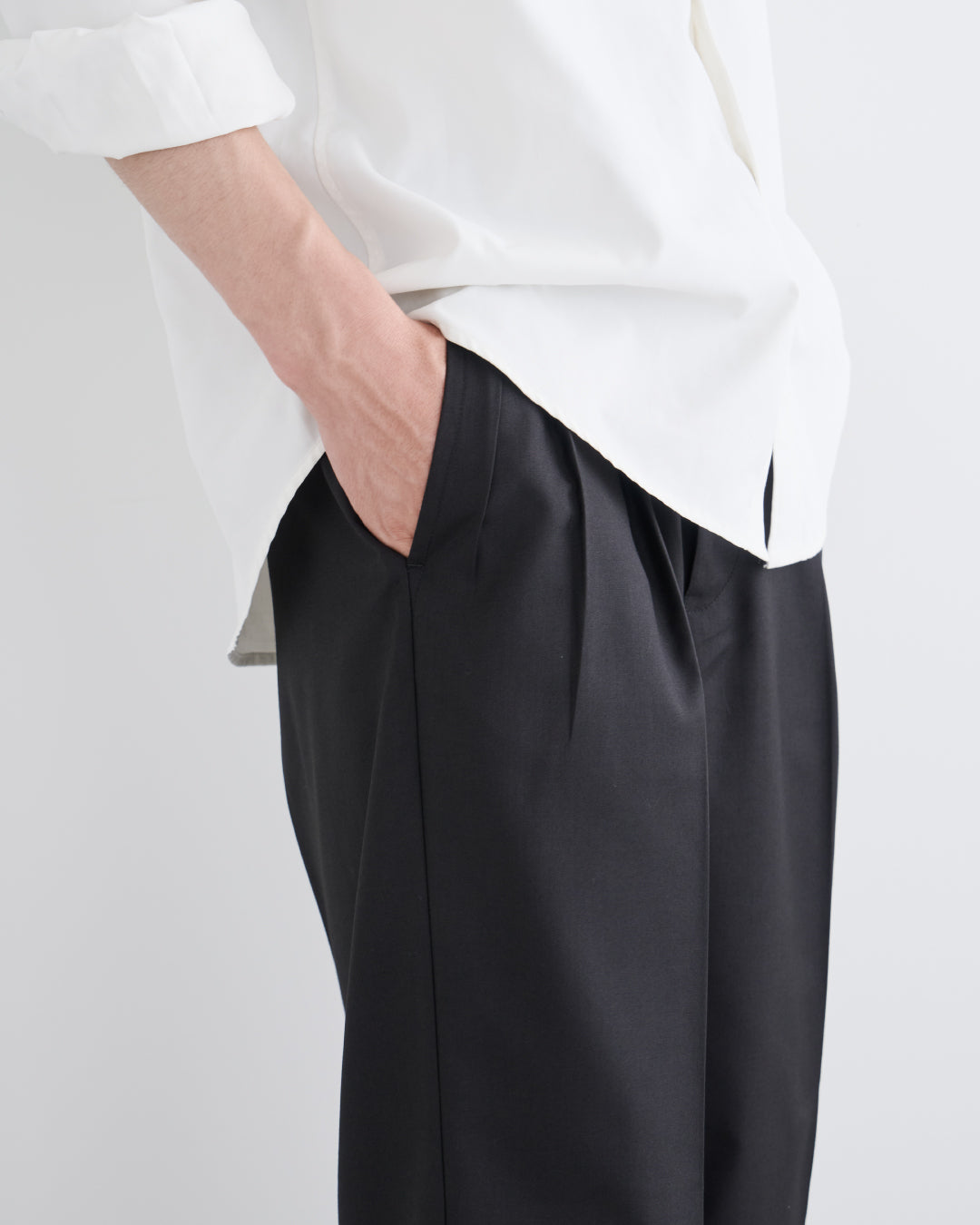2Tuck Wide Slacks-black-