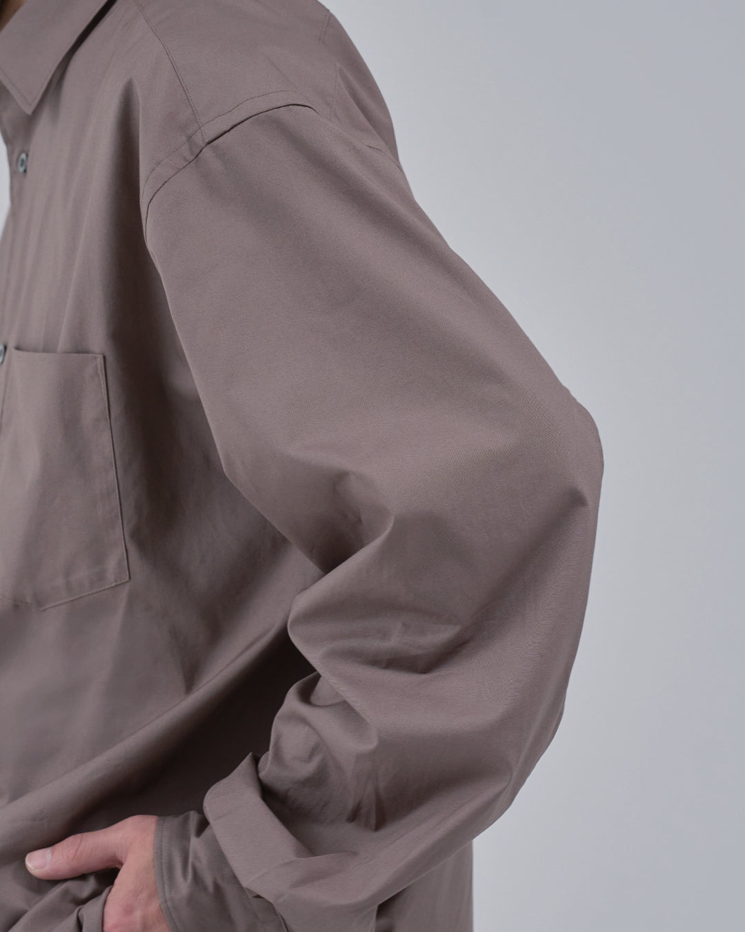 Relaxed Fit Regular Collar L/S Shirt -brown-