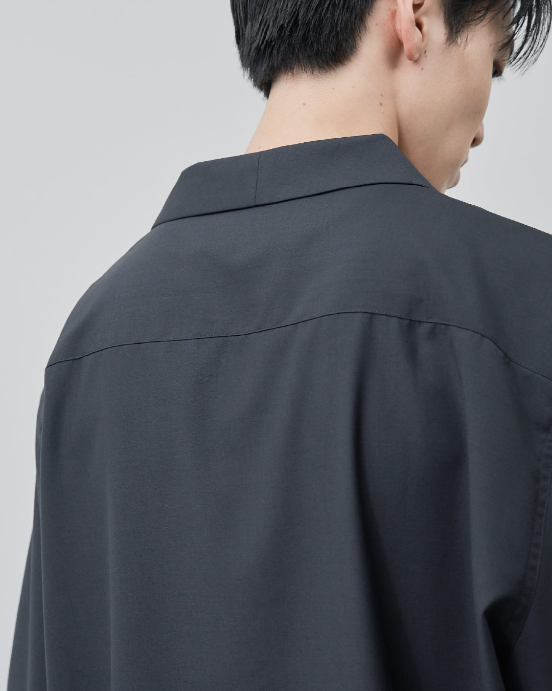 Italian Open-Collar S/S Shirt -navy-