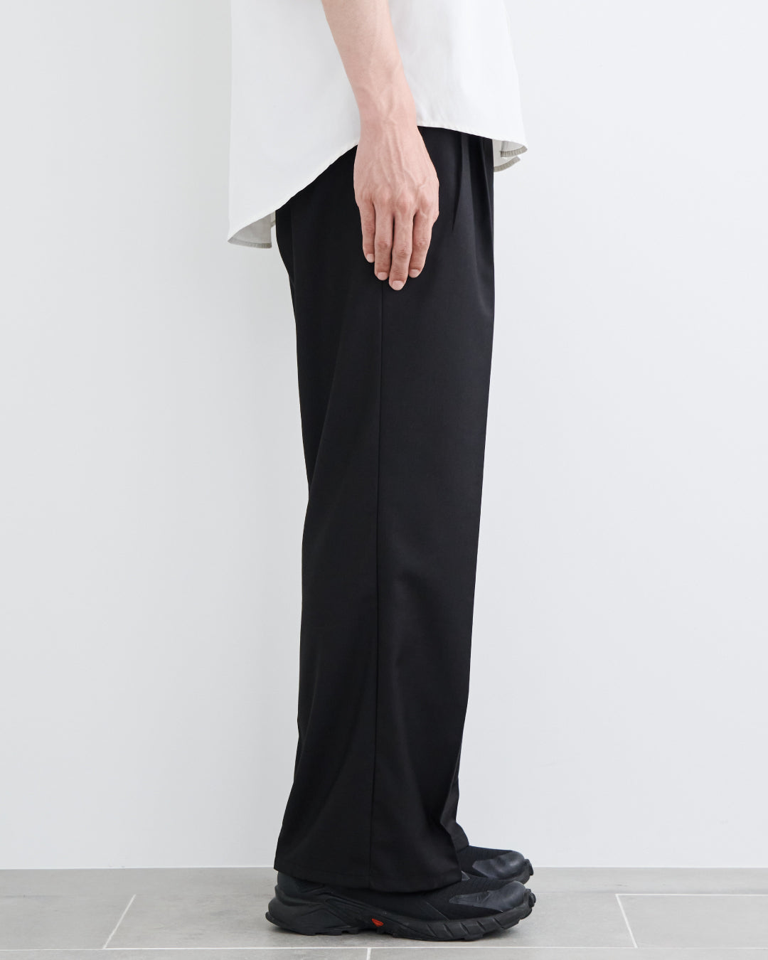 2Tuck Wide Slacks-black-