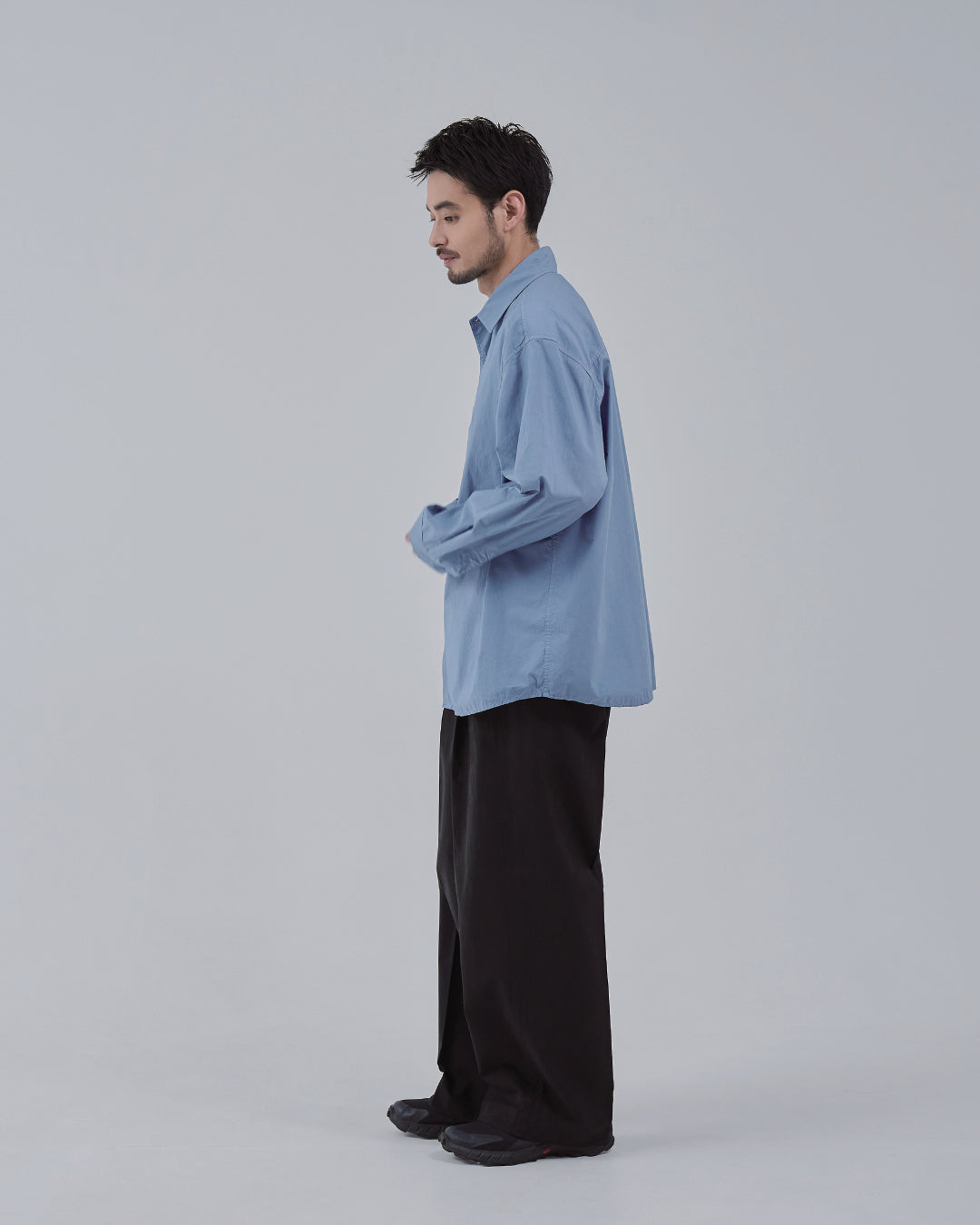Garment Dyed L/S Shirt -blue-