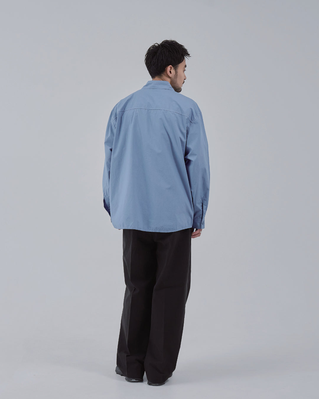 Garment Dyed L/S Shirt -blue-