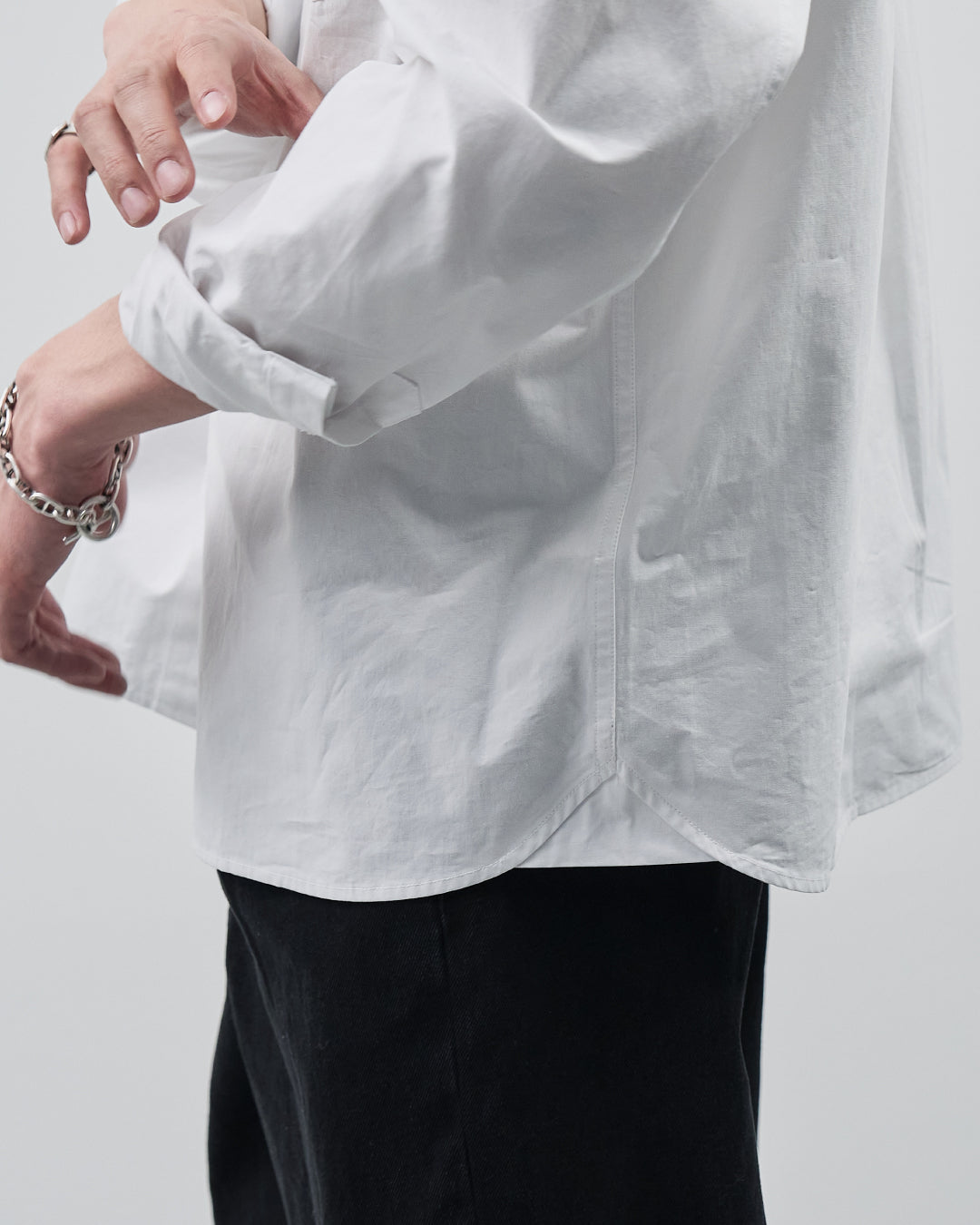 Cotton Broadcloth Regular Collar L/S Shirts -white-