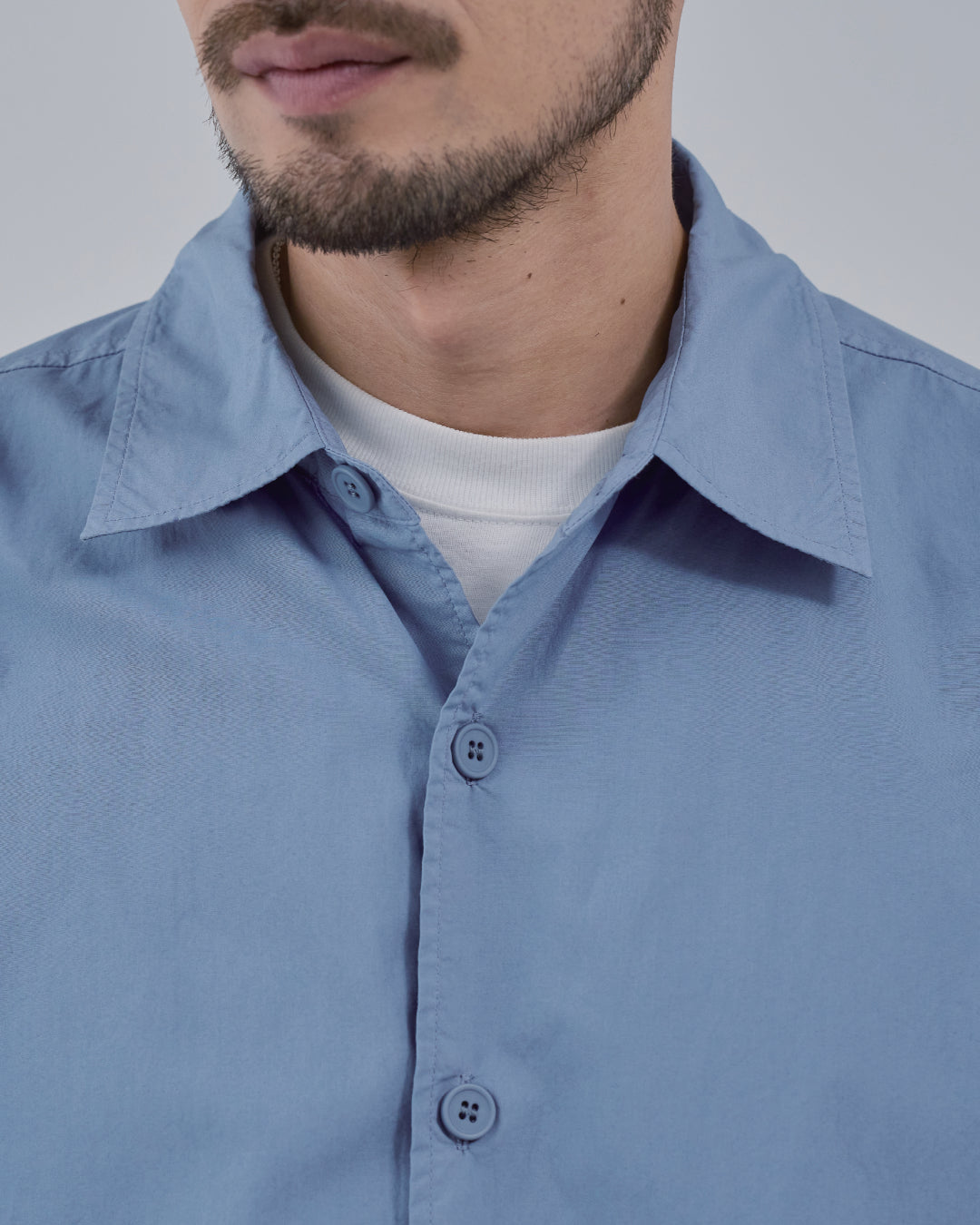 Garment Dyed L/S Shirt -blue-