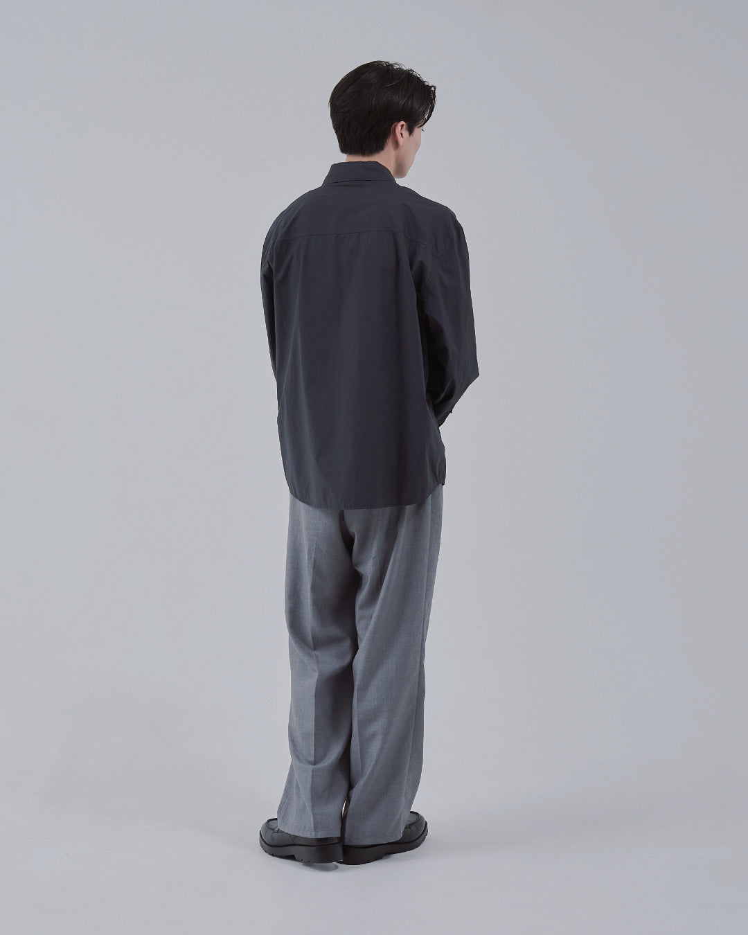 Garment Dyed L/S Shirt -charcoal-