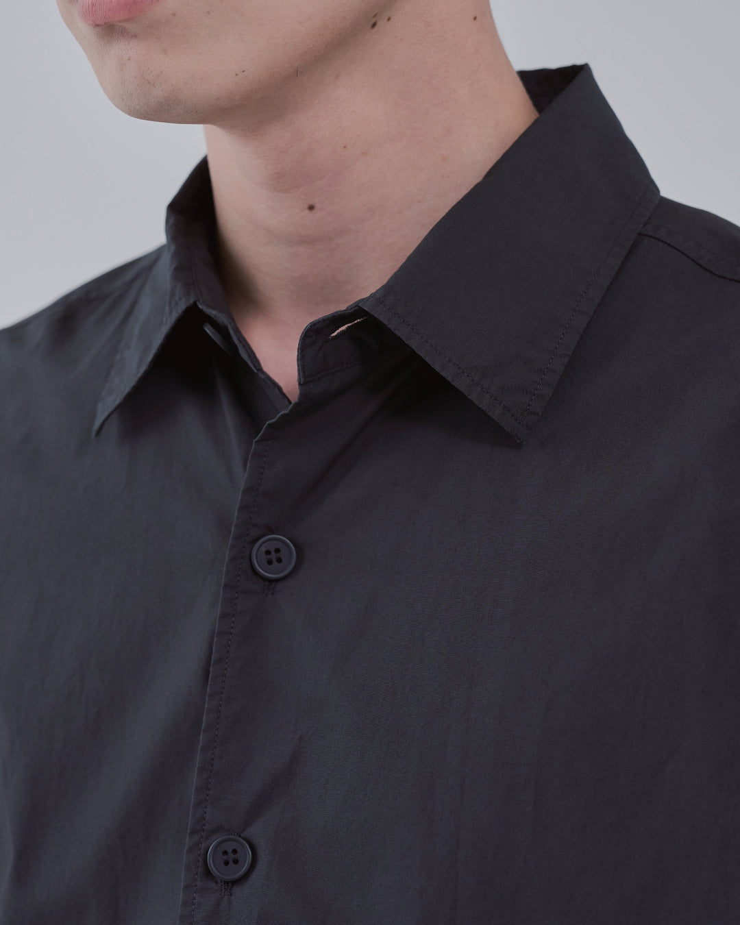 Garment Dyed L/S Shirt -charcoal-