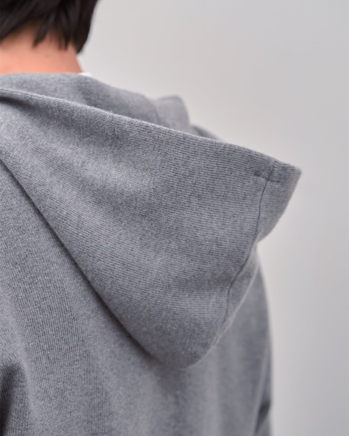 Full Zip Knit Hoodie -gray-