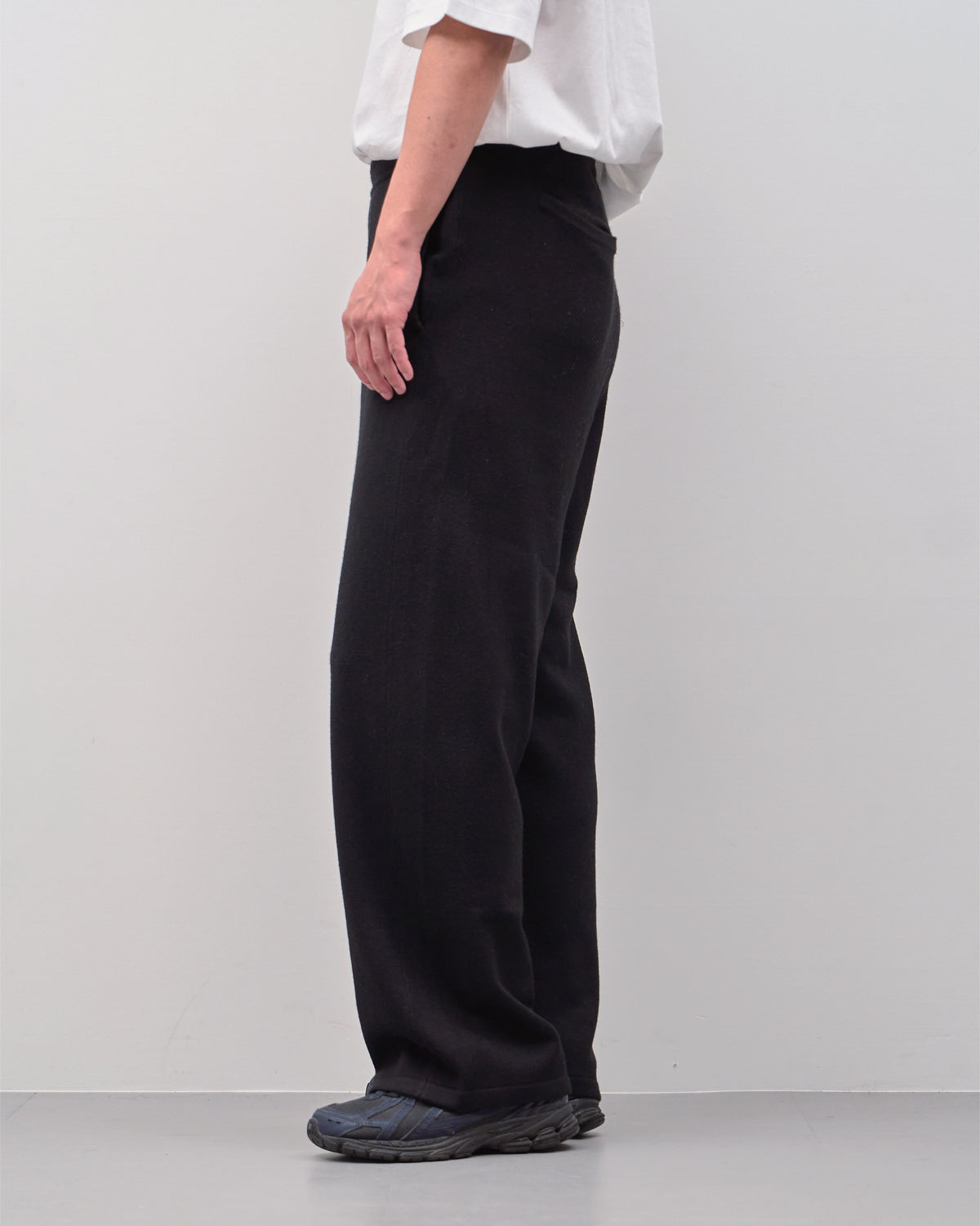 Knit Easy Pants -black-
