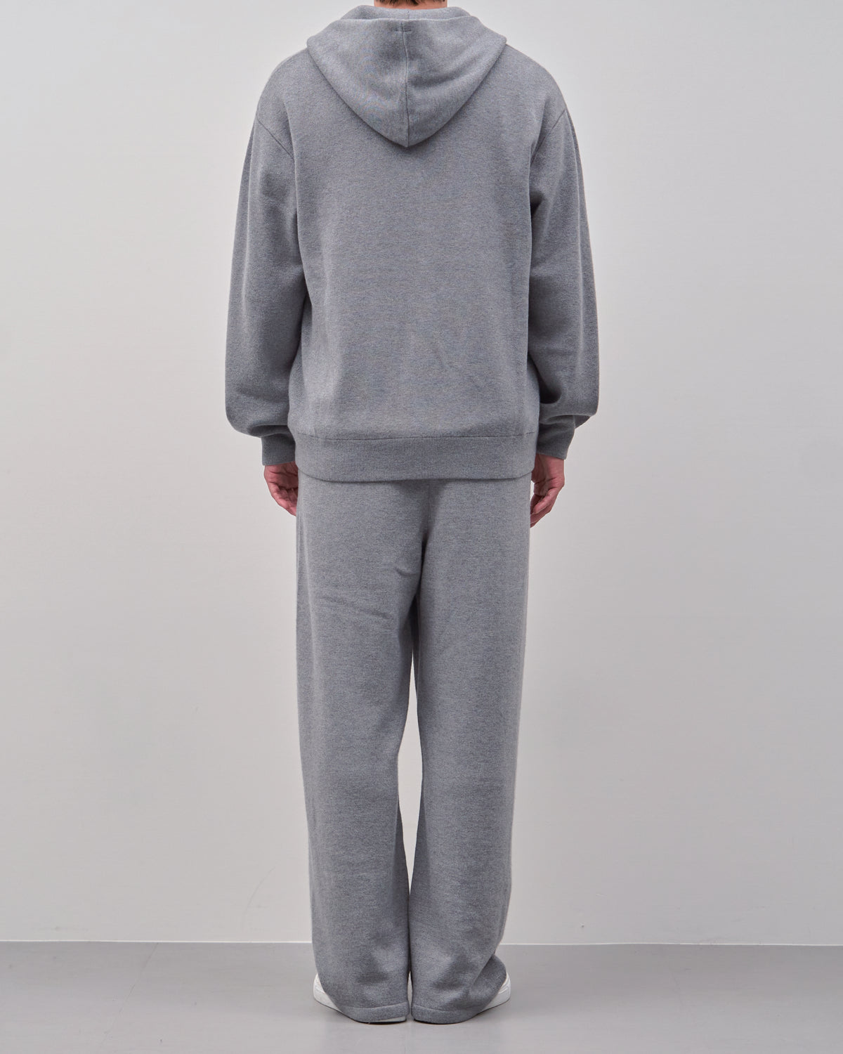 Full Zip Knit Hoodie -gray-