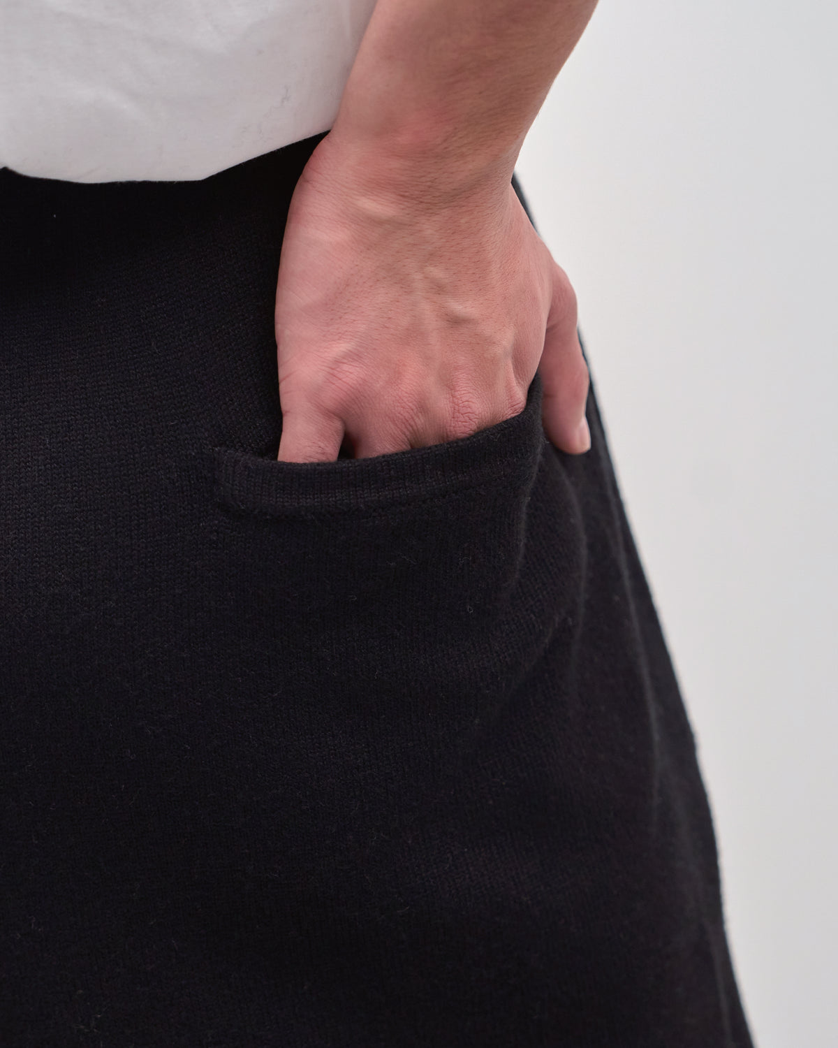 Knit Easy Pants -black-