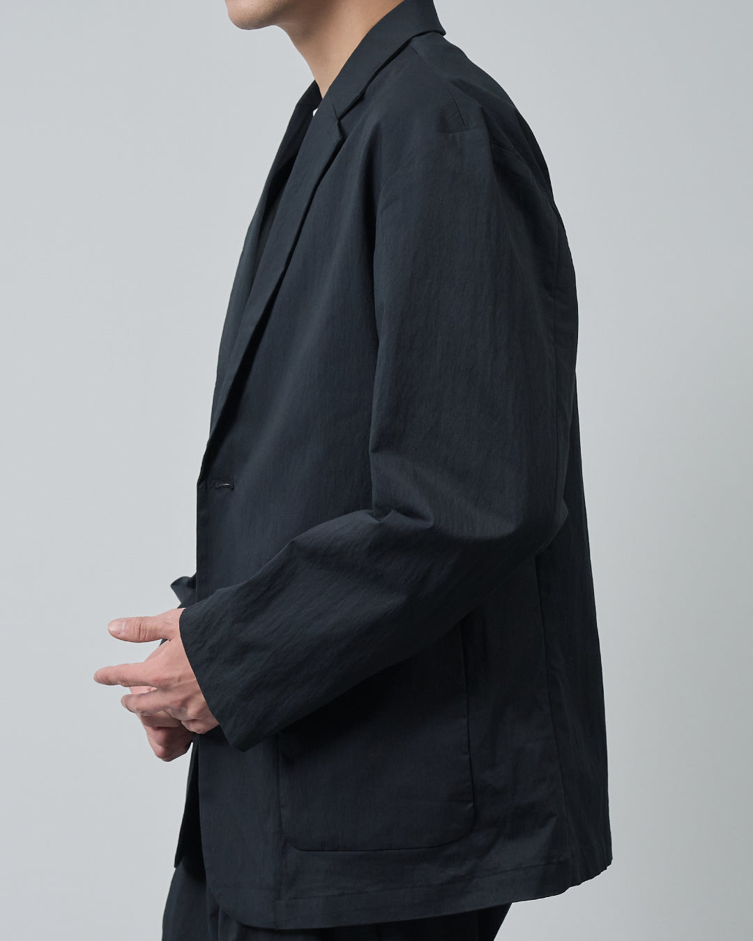 Cotton×Nylon Easy Tailored Jacket -black-