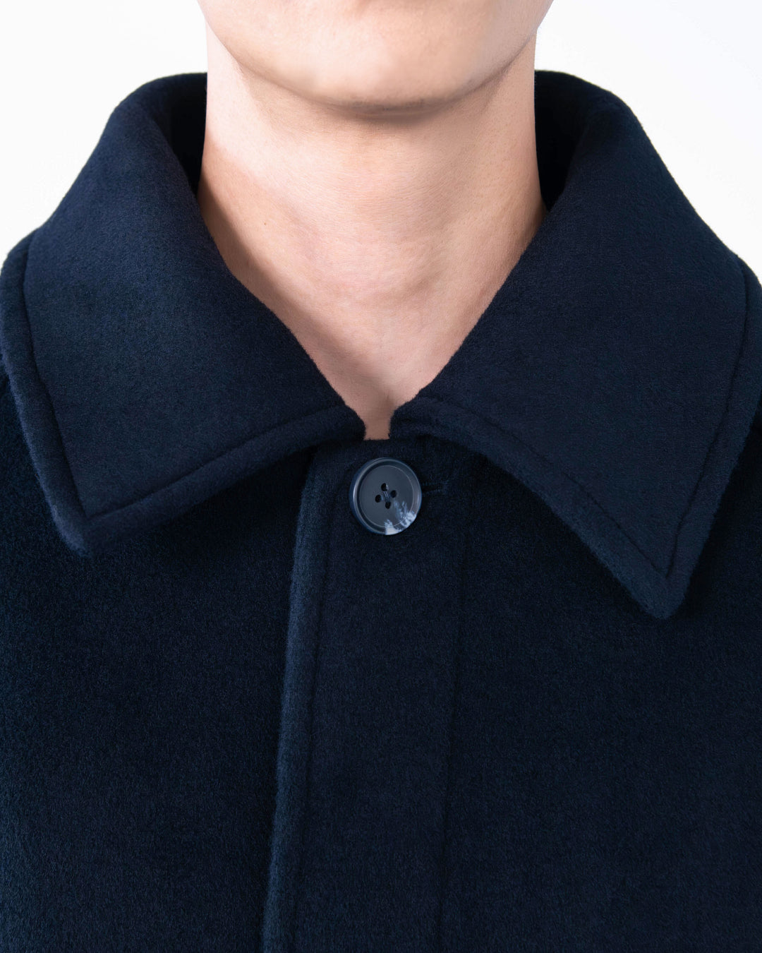 Double Melton Bal Collar Coat -navy-