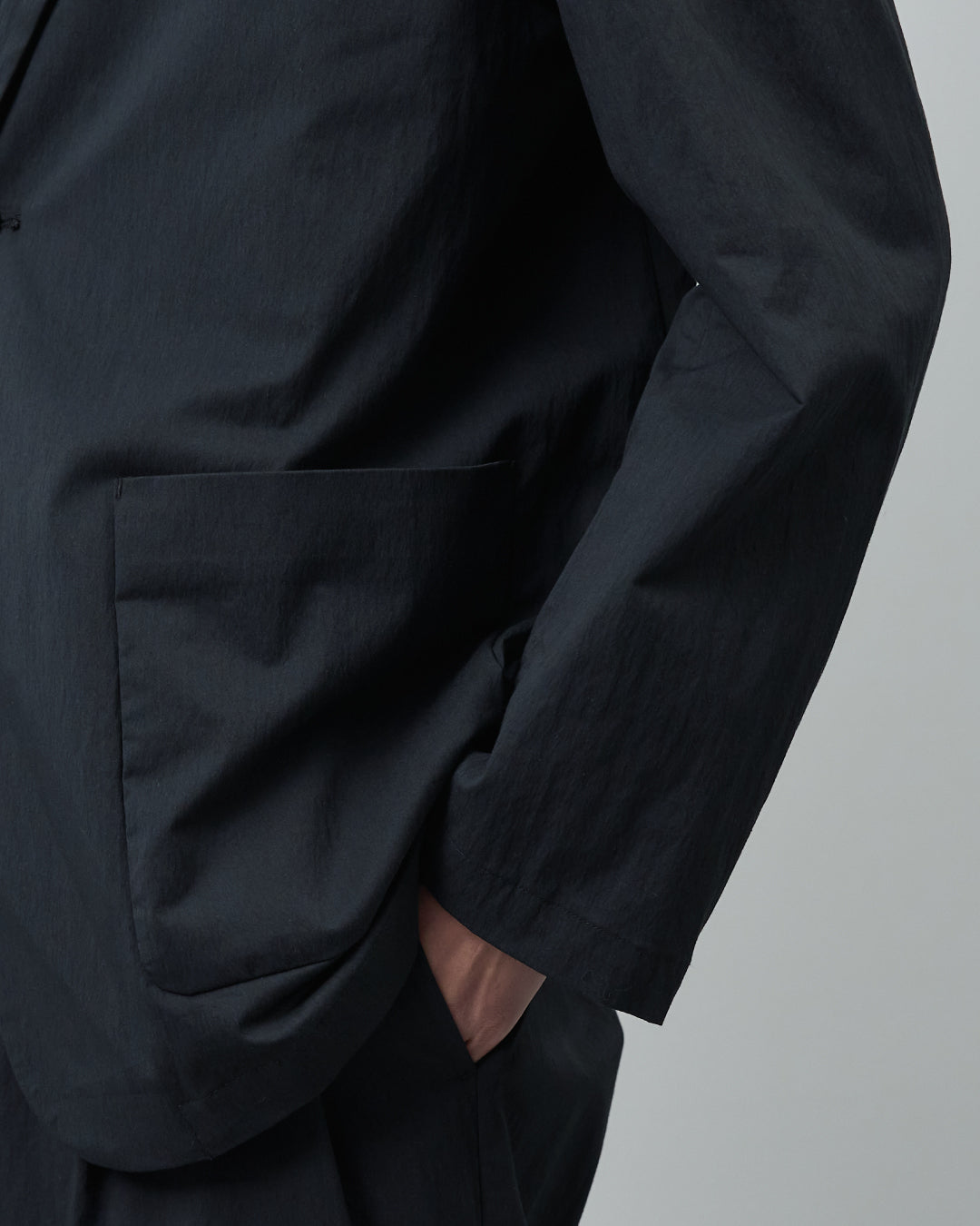 Cotton×Nylon Easy Tailored Jacket -black-