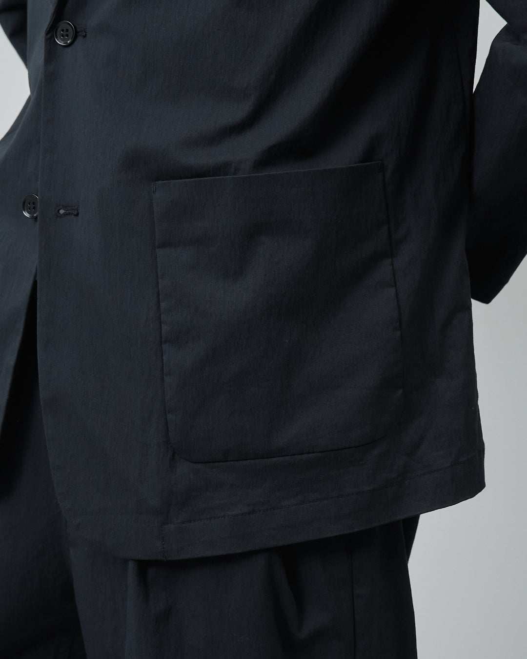 Cotton×Nylon Easy Tailored Jacket -black-