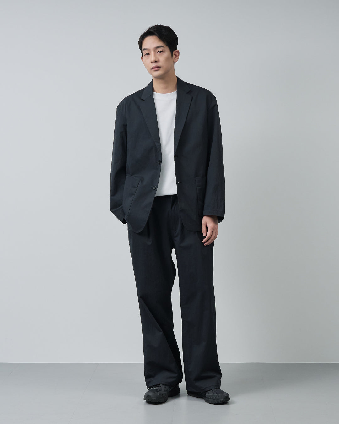 Cotton×Nylon Easy Tailored Jacket -black-