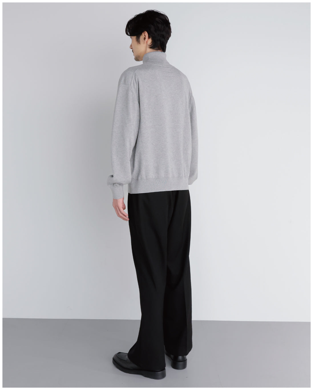 14G Cashmere Mix Highneck Knit -light gray-