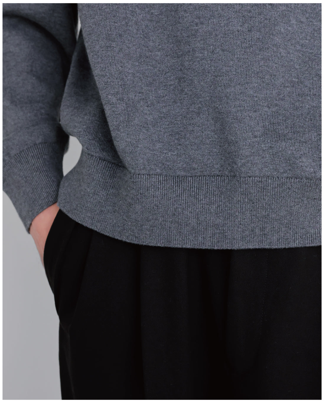 14G Cashmere Mix Highneck Knit -dark gray-