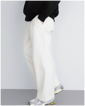 Wide Straight Chino Pants -white-