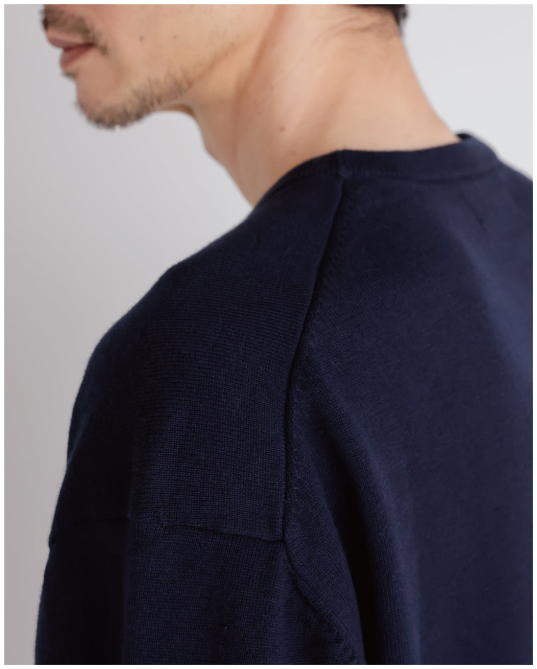 14G Cashmere Mix Crewneck Knit -navy-