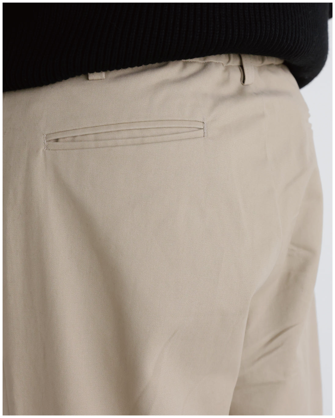 Wide Straight Chino Pants -beige-