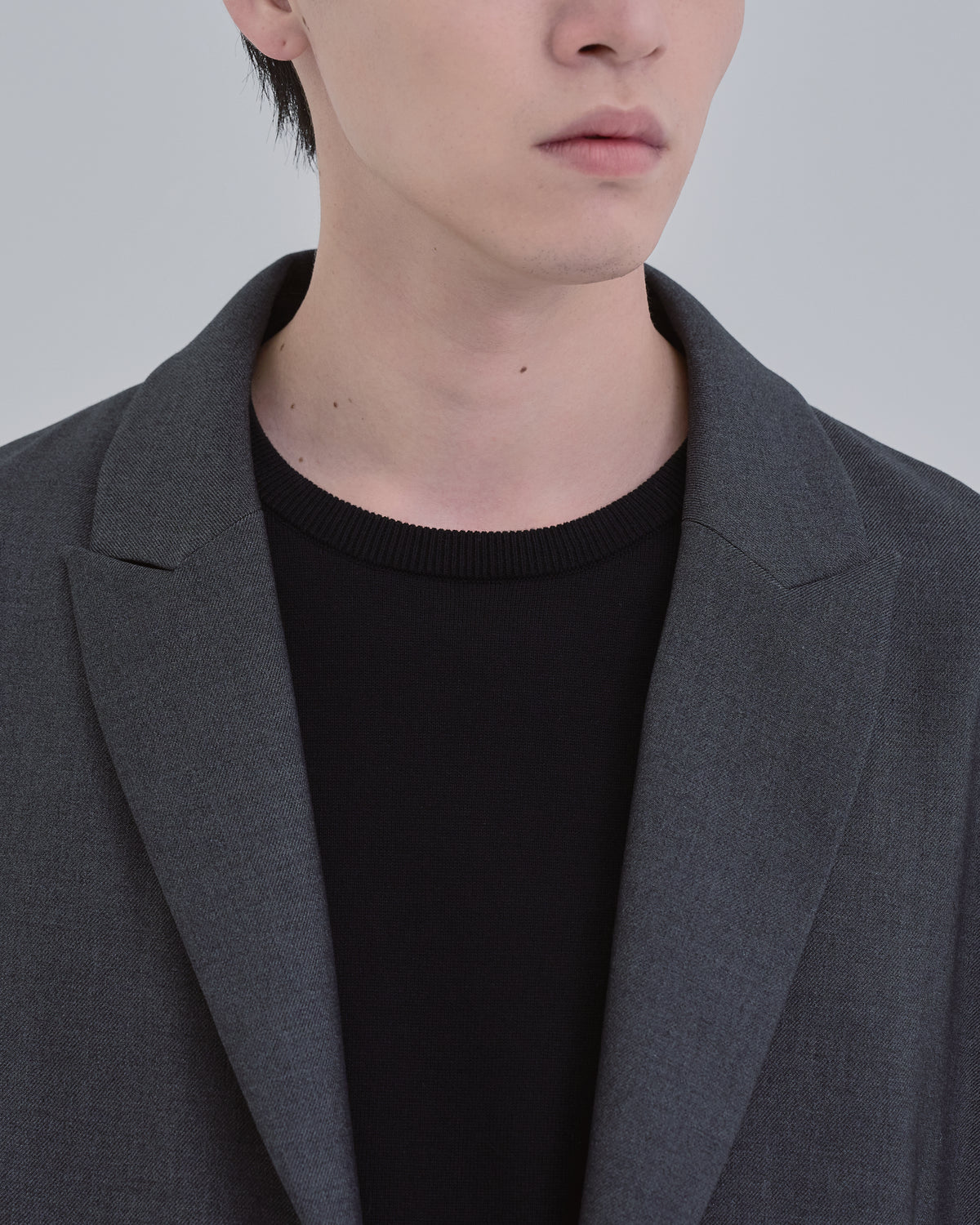 Wool Touch Tailored Jacket -dark gray-