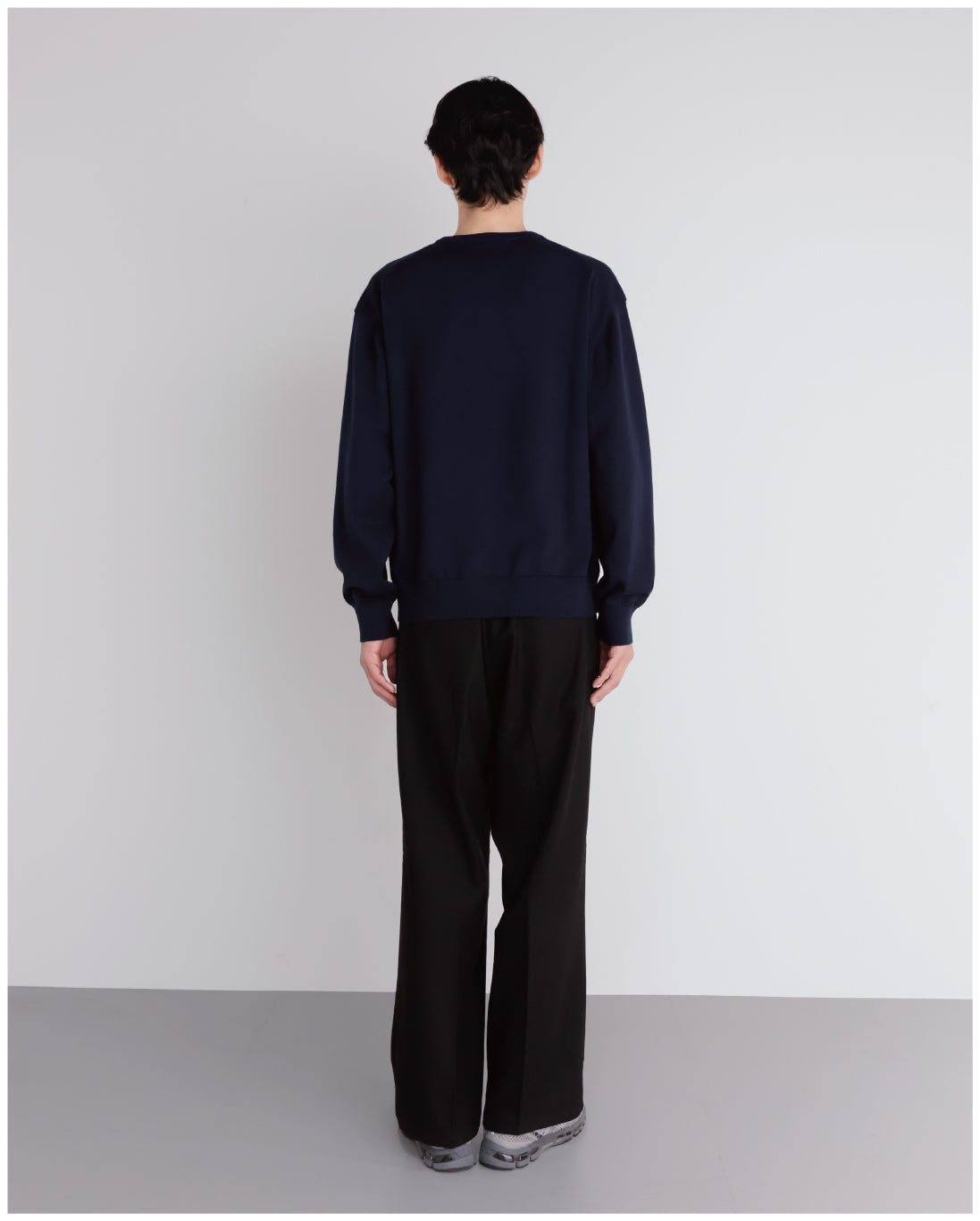 14G Cashmere Mix Crewneck Knit -navy-