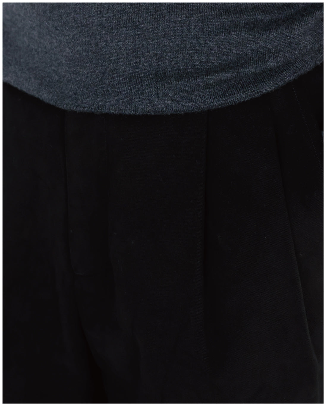 Wide Straight Chino Pants -black-