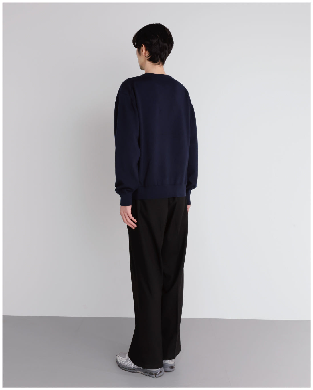 14G Cashmere Mix Crewneck Knit -navy-