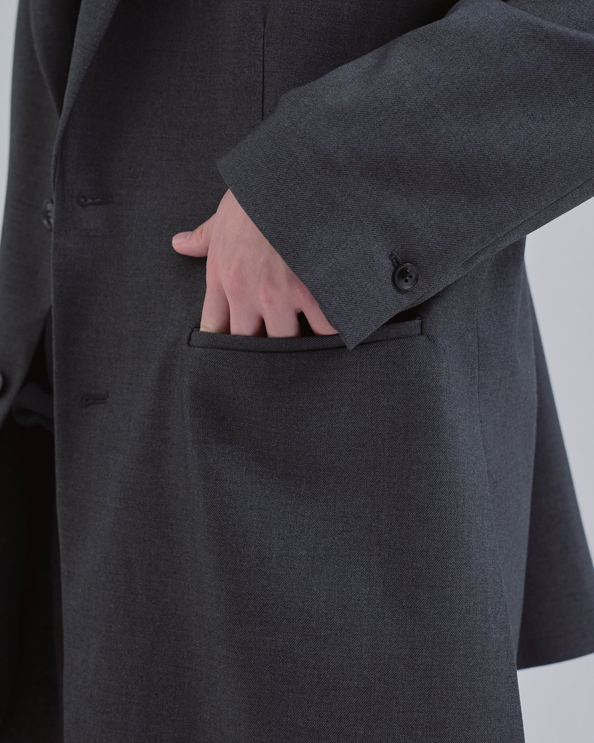 Wool Touch Tailored Jacket -dark gray-