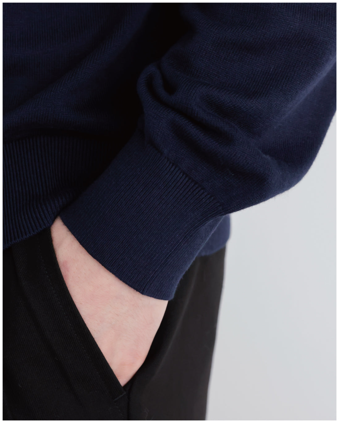 14G Cashmere Mix Mockneck Knit -navy-