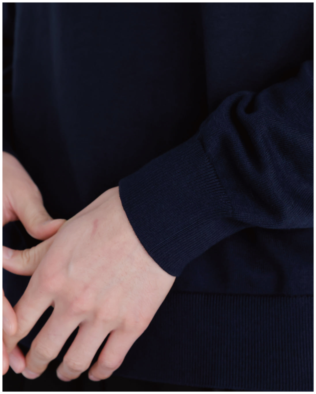 14G Cashmere Mix Mockneck Knit -navy-