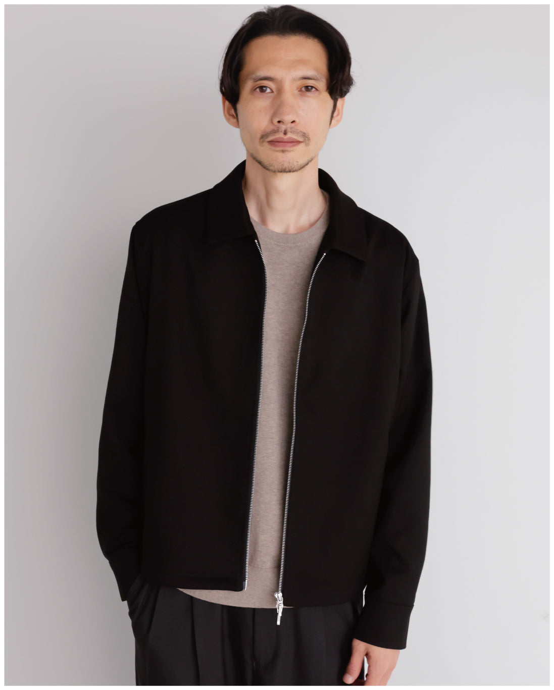 14G Cashmere Mix Crewneck Knit -greige-