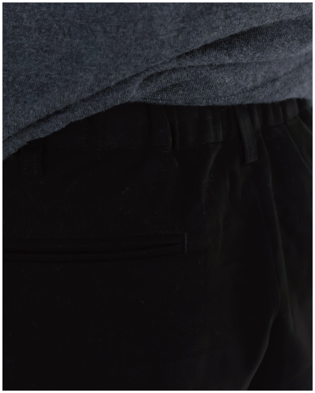 Wide Straight Chino Pants -black-