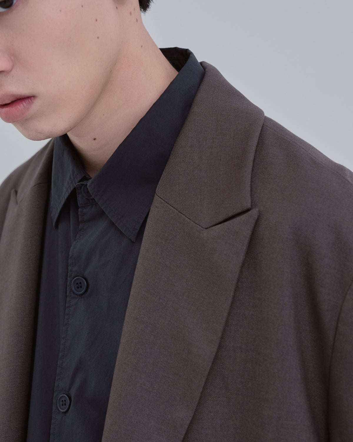 Wool Touch Tailored Jacket -brown-