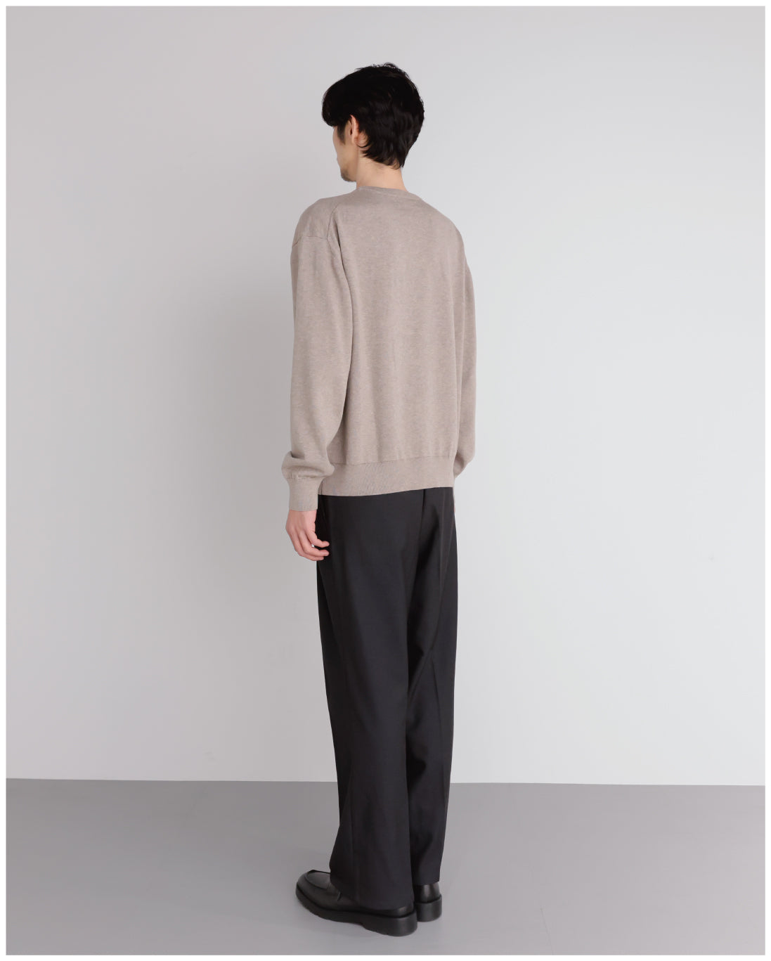 14G Cashmere Mix Crewneck Knit -greige-