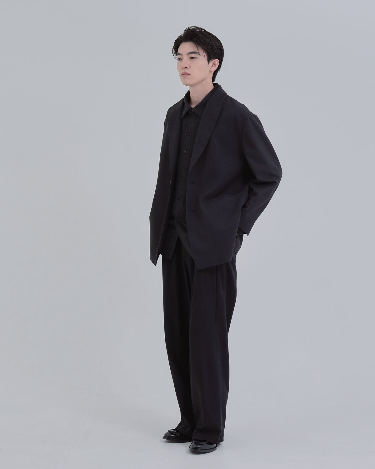 Wool Touch Tailored Jacket -black-（11）