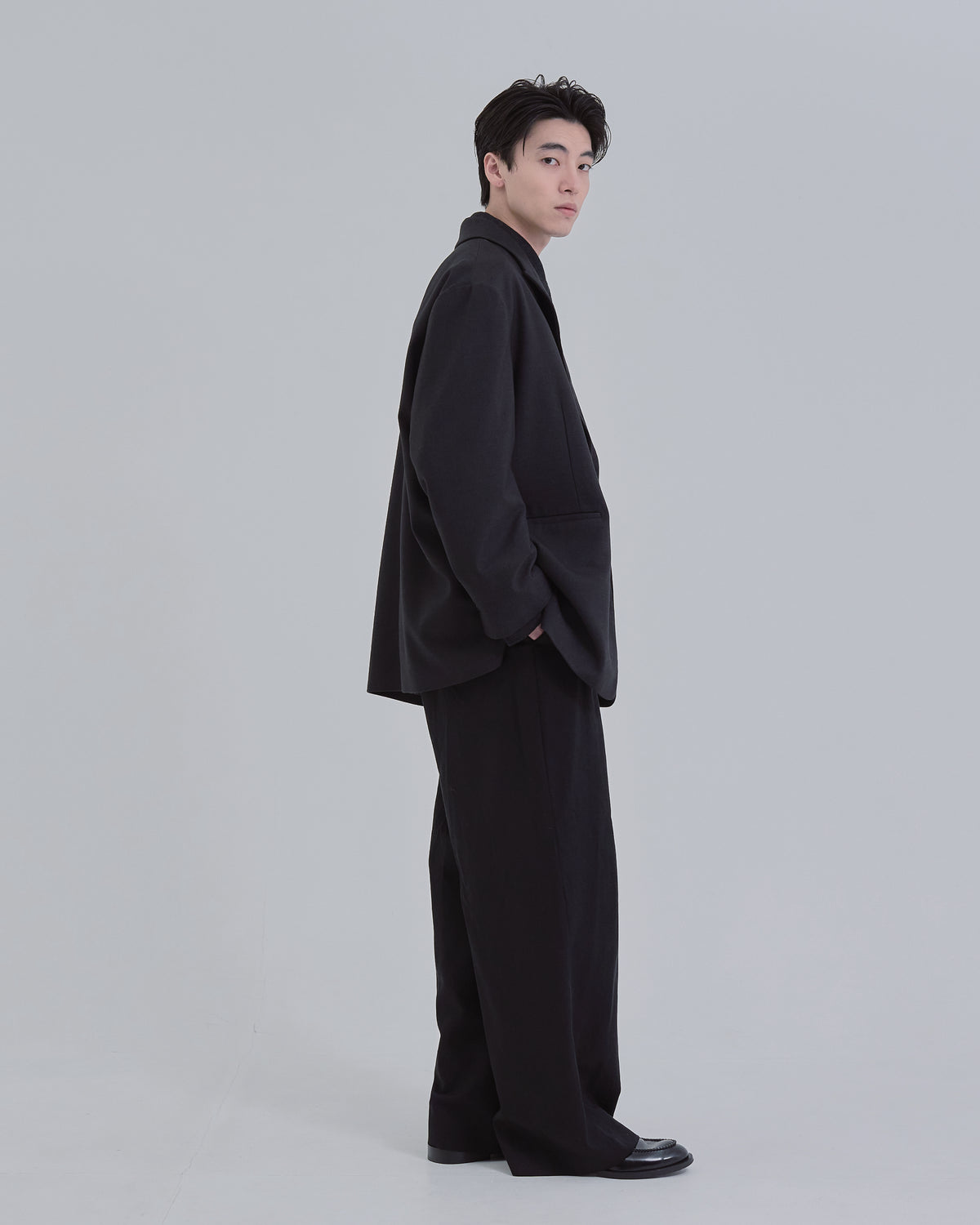 Wool Touch Tailored Jacket -black-（12）