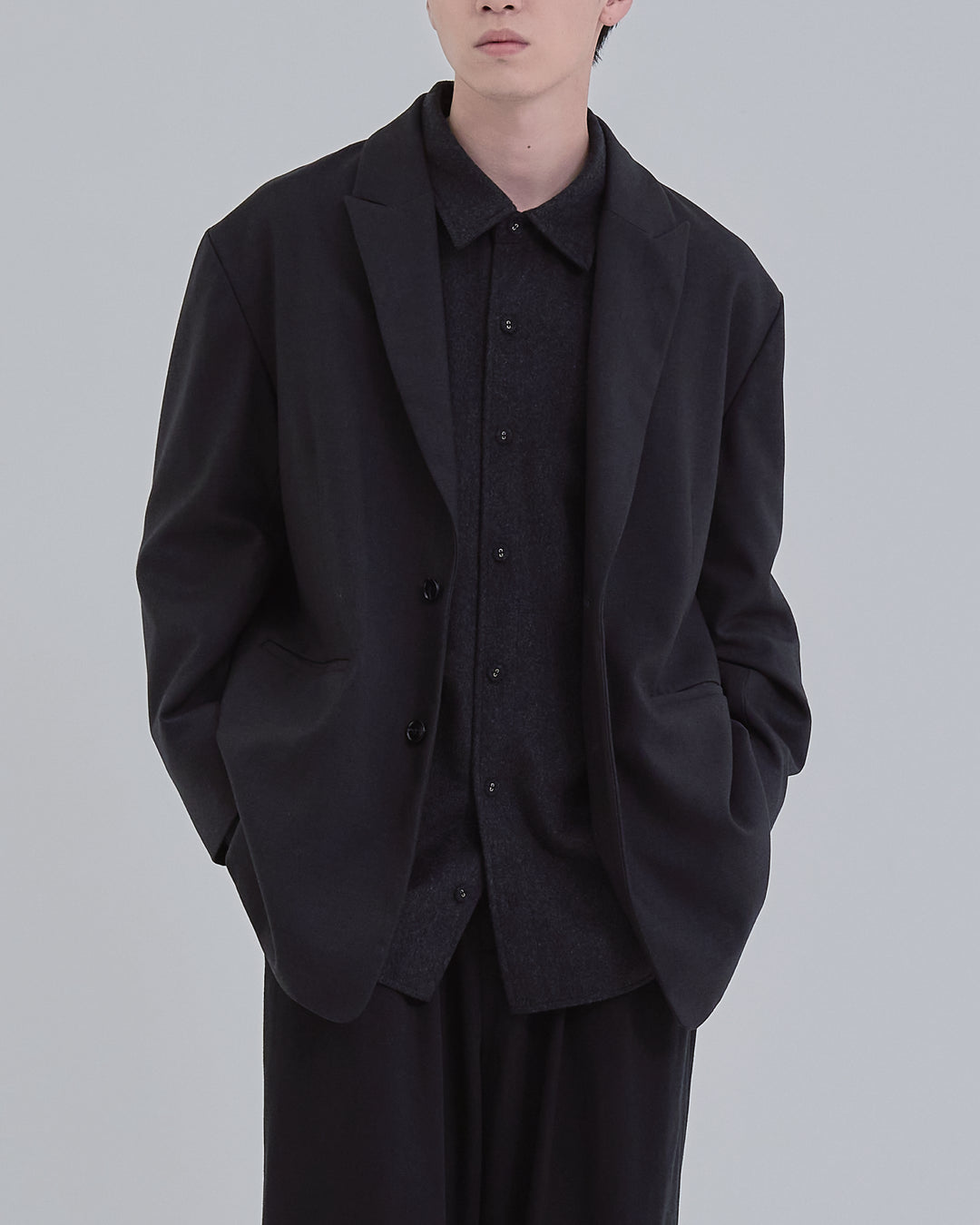 Wool Touch Tailored Jacket -black-