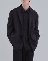 Wool Touch Tailored Jacket -black-