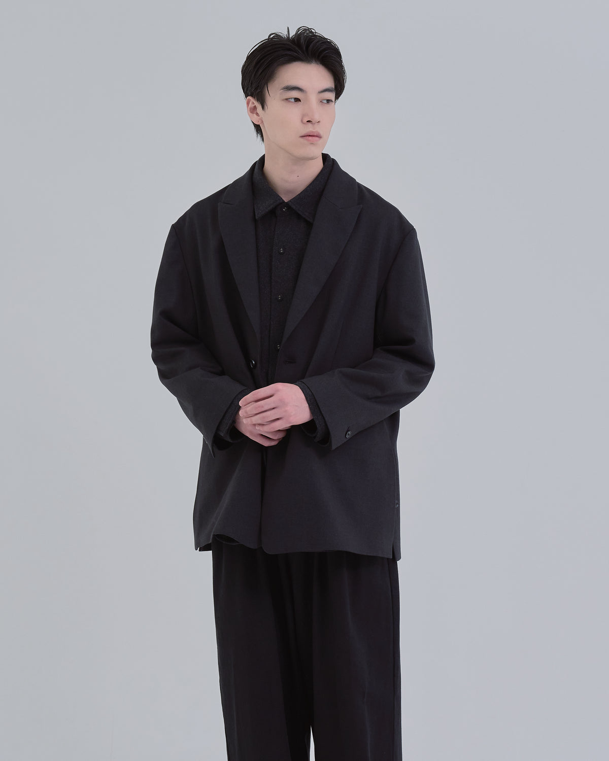 Wool Touch Tailored Jacket -black-（8）