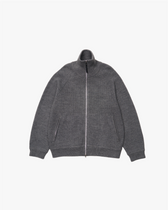 Double Zip Rib Driver's Knit -gray-