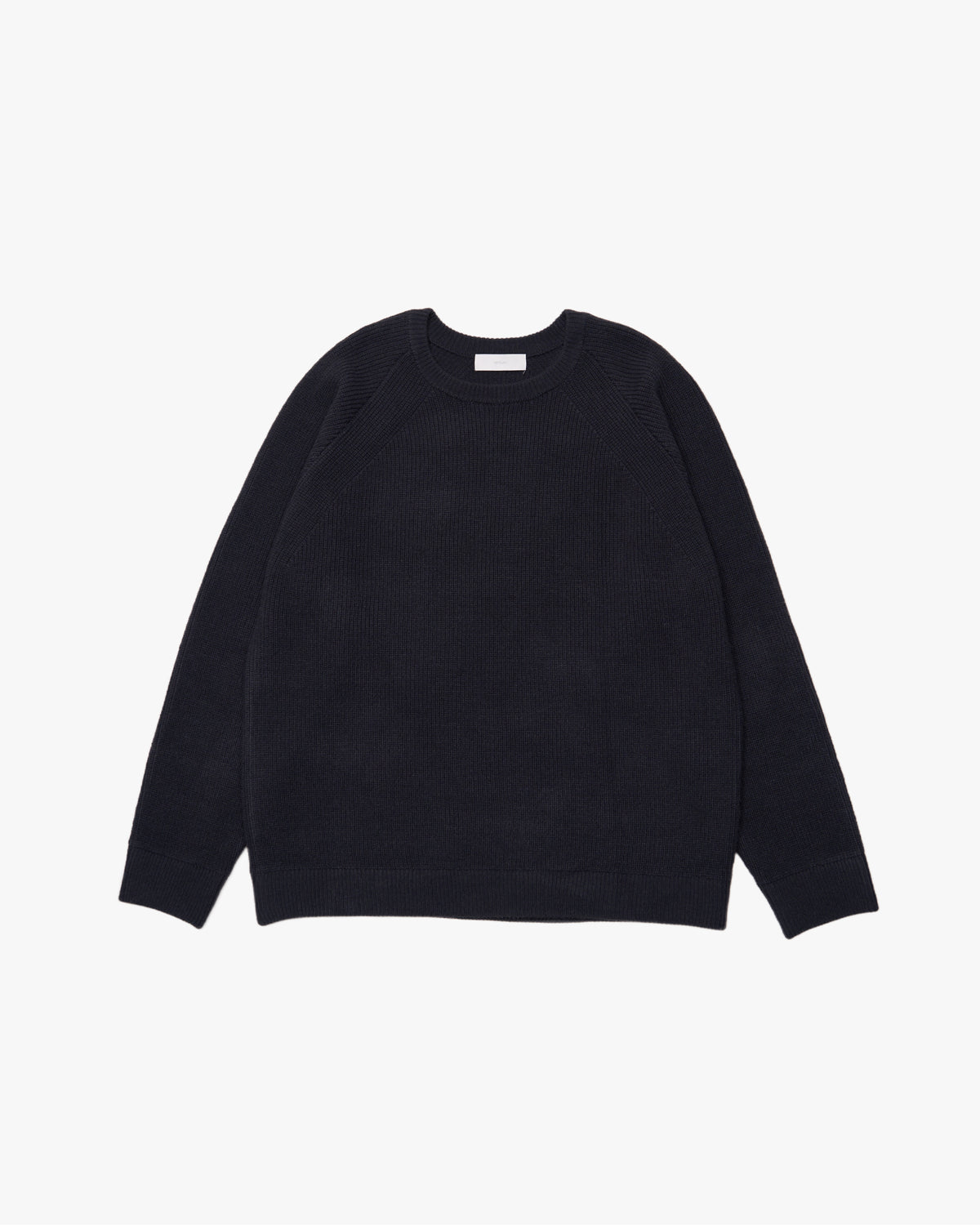 Elbow Patch Rib Crewneck Knit -gray-