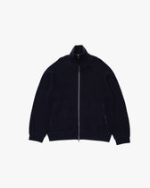 Double Zip Rib Driver's Knit -navy-
