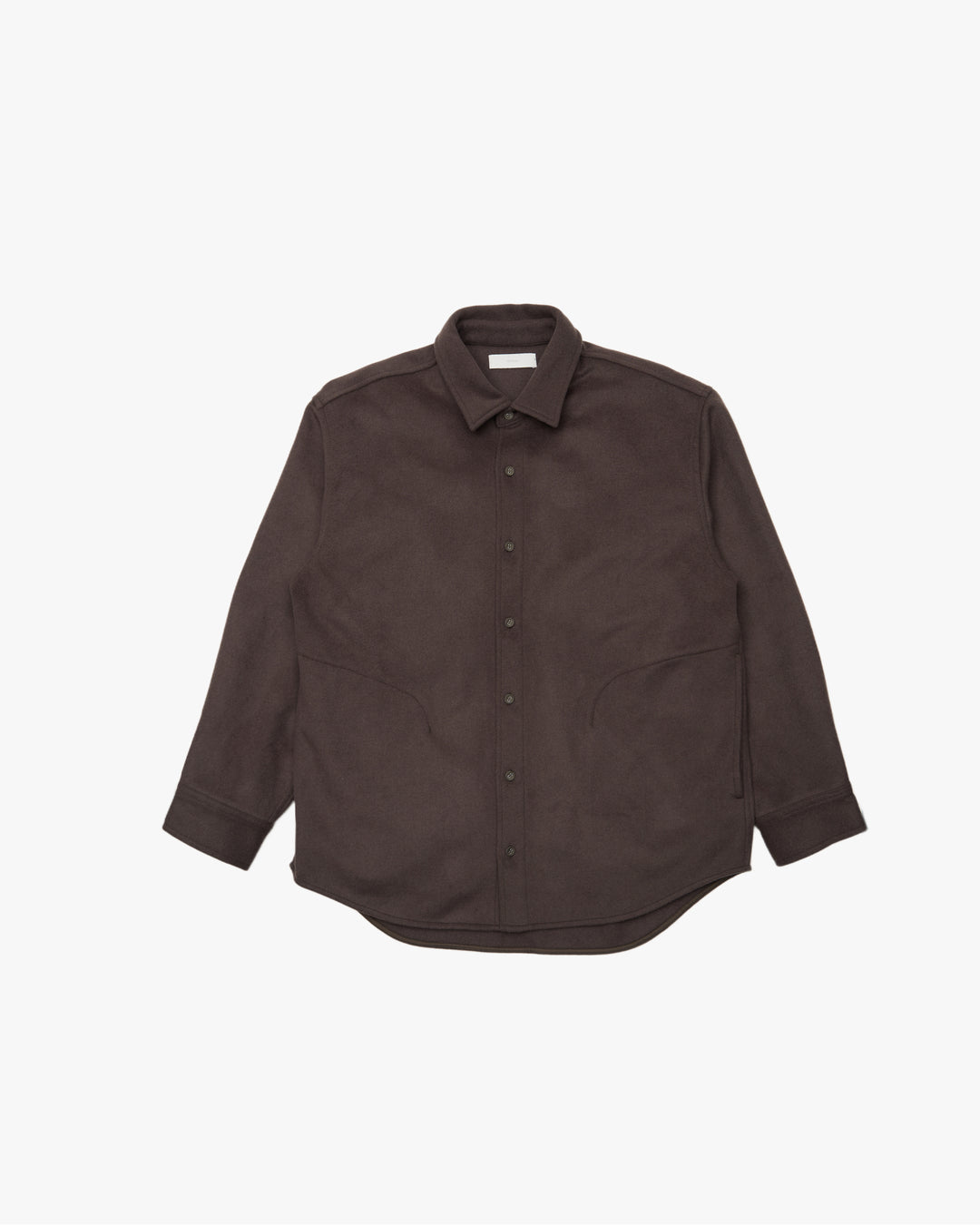 Relaxed Fit Light Melton Shirt -brown-