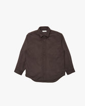 Relaxed Fit Light Melton Shirt -brown-