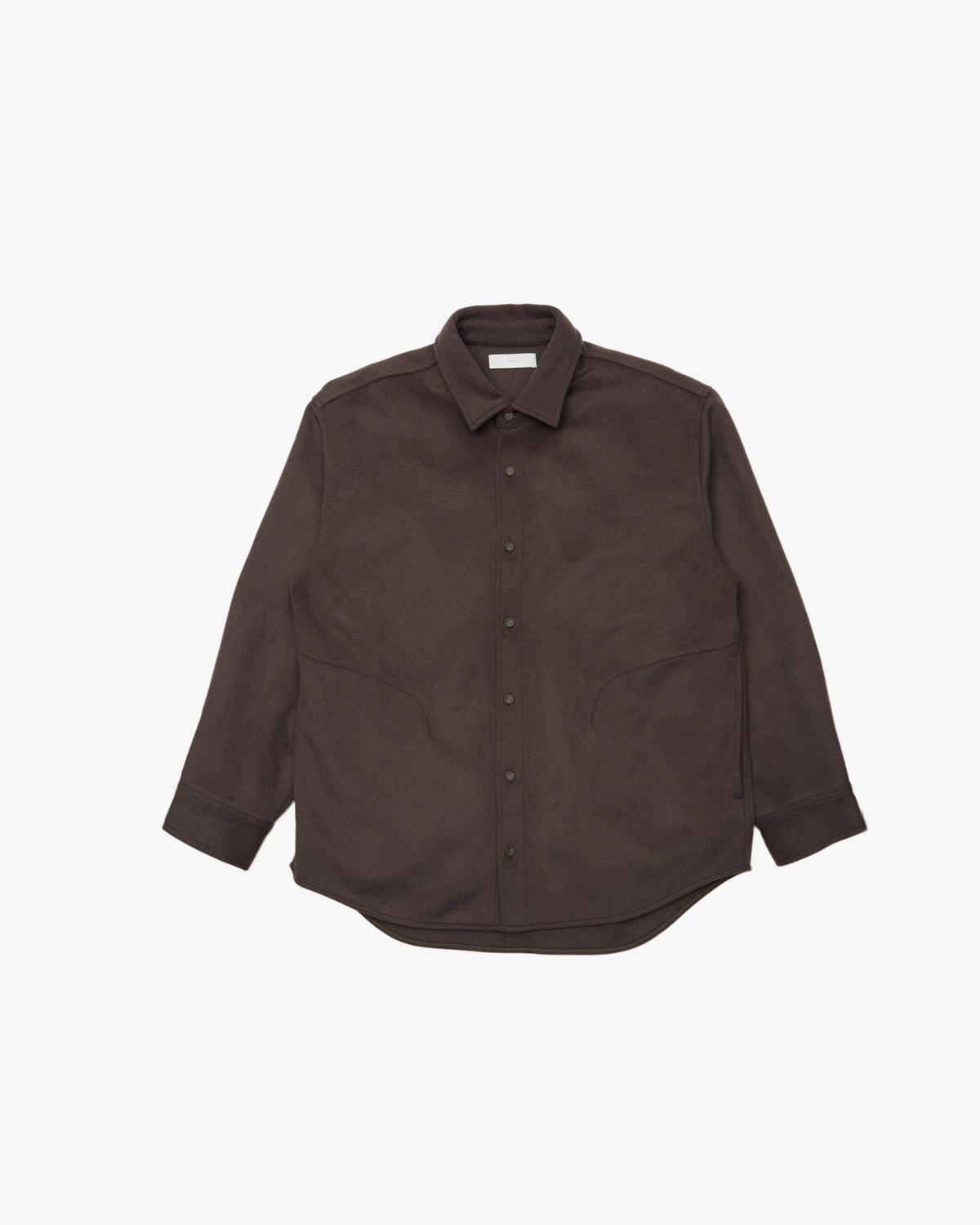 Relaxed Fit Light Melton Shirt -brown-