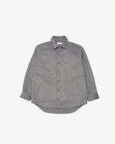 Relaxed Fit Light Melton Shirt -gray-