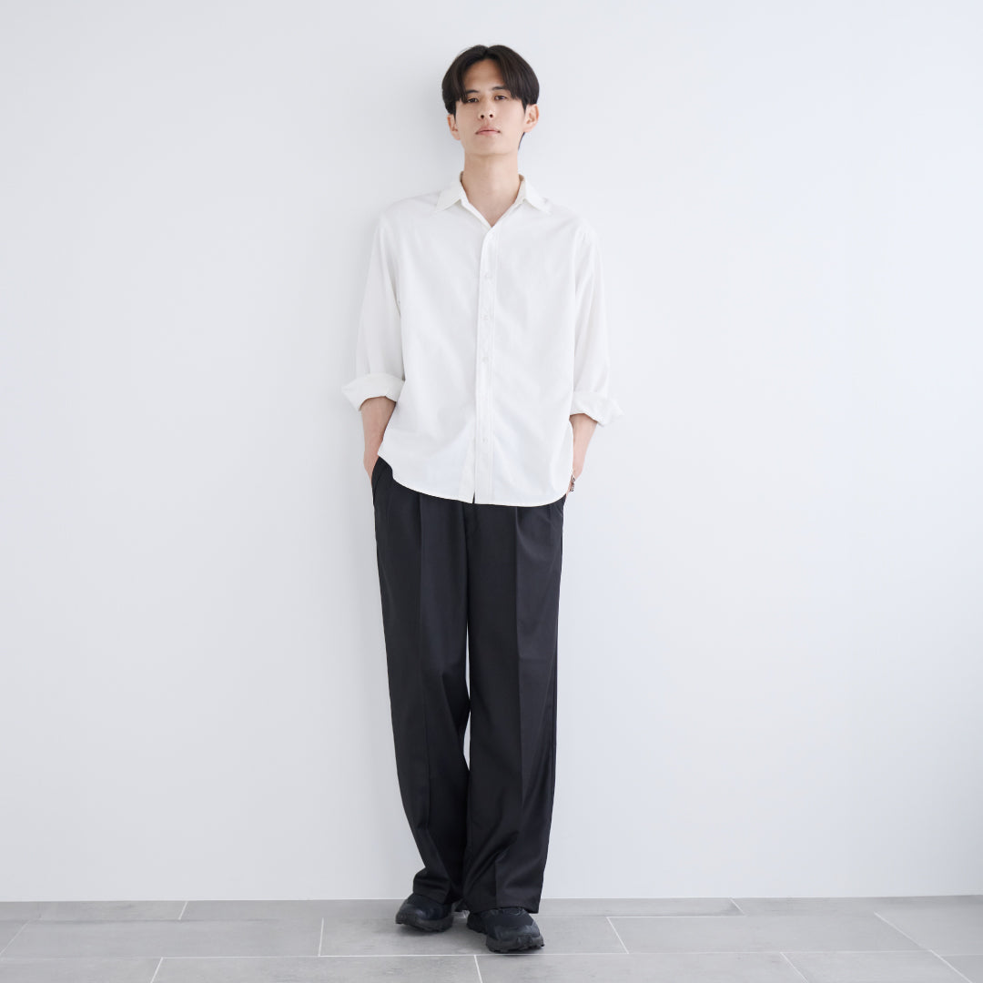 2Tuck Wide Slacks-black-